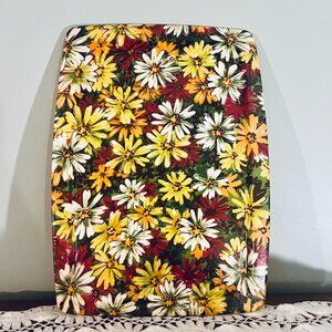 1970s Mod Daisy Print XL Fiberglass Serving or Coffee Table Tray Moody Florals